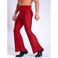 Men's Fringe Lain Jazz Dance Pants Vintage High Waist Bell Bottom Pants Modern Ballroom Dance Performance Trousers Disco Party