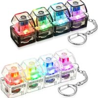 LED Keyboard Keychain Fidget Toy Crystal Clicker Sensory Gadget for Stress Relief - Fun Fidget Toy for Kids And Adults