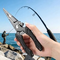 Aluminum Alloy Self-Locking Lure Fishing Pliers Saltwater Freshwater Fishing Hook Remover Braid Line Cutter Split Ring Opener