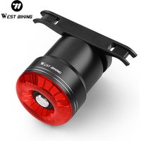 AliExpress West Biking WEST BIKING Bike Smart Brake Sensor Tail Light Day-Night Light Sensing Taillight Lightweight 5 Lighting Modes Cycling Rear Light