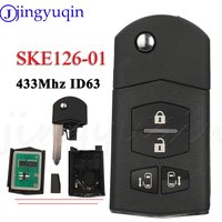 jingyuqin SKE126-01 4 Buttons Flip Car Remote Key For MAZDA 2 M2 Demio / 3 M3 Axela/ 5 M5 Premacy / 6 M6 Atenza 8 M8 MPV CX7