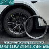 4PCS For Tesla Model Y 19 Inch Rim Wheel Hub Protection Patch Protector Hubcaps Parts Automobile Cover Cap Accessories 2018-2024