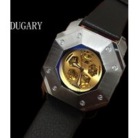 DUGARY automatic mechanical watch hollow football design waterproof For Men Fashion Luminous Wristwatch Relogio Masculino Clock