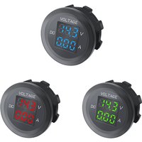 12-24V Instrument Waterproof Voltage VA ThreeDigit Round LED Panel Digital Voltmeter Ammeter Tester Monitor Display Voltmeter