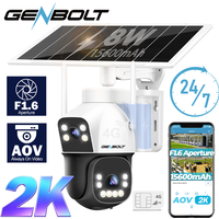 3MP+3MP AOV 2.5K 4G Solar-Sicherheitskamera für den Außenbereich, kabellos, AOV 7/24 Aufzeichnung ohne WLAN, IP-Überwachungskamera mit SIM-Karte, 8W 15600mAh batteriebetriebene LTE-Kamera CCTV