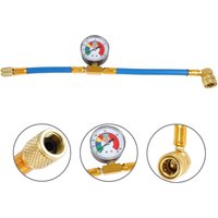 R134A 200PSI Car Air Conditioning Hose Con Refill Gauges Refrigerant Recharge AC Air Measuring Hoses Kit