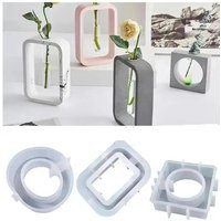 New Epoxy Resin Crystal Glue Mold Oval Square Hydroponics Test Tube Flower Nursery Table Vase Silicone Mold Epoxy Resin Molds
