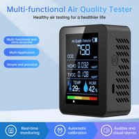 5-in-1 Air Quality Monitor with CO₂ Detector Formaldehyde/HCHO/TVOC/CO₂/Temperature/Humidity Detector Type-C Interface