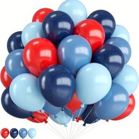 72PCS Night Blue and Red Balloon Sets for Holiday Decorations, Nautical and Baseball Themed Parties, Birthday Celebrations