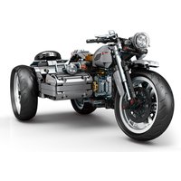 Retro Side Car Motorcycle Building Blocks, DIY 3-Wheel Vintage Motorcycle Model, Building Bricks Toy, Hobby DIY Assembly Gift
