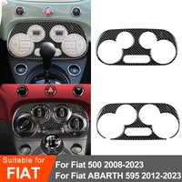 For Fiat 500 ABARTH 595 2008-2023 Carbon Style Air Conditioner Knob Button Decorative Stickers Interior Modification Accessories
