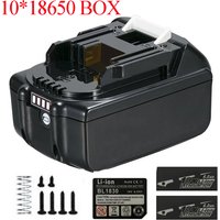Lithium-Ionen-Akku-Box 10 x 18650 BL1830B Lithium-Akku oben unten Shell LED-Schlüsselaufkleber für Makita 18 V BL1860-Gehäuse