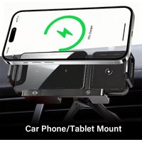 Car Wireless Charger Dual Coil Fold Screen Phone Fast Charging For Samsung Galaxy Z Fold 5 6 Flip 3 4 Air Vent Car Phone Holder