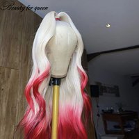 Beauty Colored White And Red 2026 Lace Frontal Wigs Pre Plucked Body Wave 180% Density Cosplay Women 100% Human Hair Hot Sale
