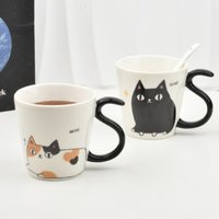 Japanese Cartoon Cat Ceramic Mug Cute Home Milk Breakfast Cup Calabash Cat Water Cup Couple Drinkware Home Decoration Ornaments