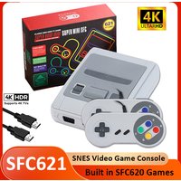 SFC621 Mini Retro Video Game Console 4K HDMI For SNES Home Came Console Built in SFC620 Game with wired Gamepad for Kids Gifts