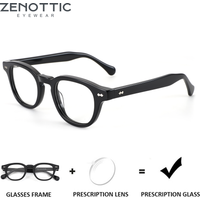 ZENOTTIC(M Size)Acetate Round Glasses With Prescription For Men Women Myopia Custom Lenses Photochromic Multifocal Eyewear