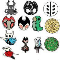 Game Hollow Knight Enamel Pins for Men Women Clothing Hat Backpack Brooches Cute Caterpillar Bone Nail Sovenior Badge Gift
