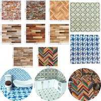 1:12 Dollhouse Miniature Wooden Floor Model Square Wallpaper Bathroom Living Room Decoration Toys Doll House Accessories