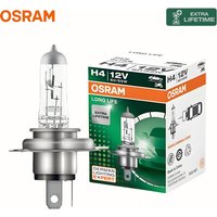 OSRAM LONG LIFE H4 HB2 9003 Car Halogen Headlight Original Auto Bulb P43t 12V 60/55W More Durable Standard High Low Beam 1/2X