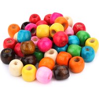 100pcs/Lot 9 11mm Natural Wooden Beads for Jewelry Making Big Hole Wood Beads DIY Hair Accessories Handmade Bracelet Necklace