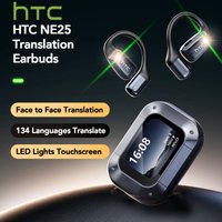 HTC NE25 Open-Ear-Kopfhörer, kabellos, Bluetooth V6.0, KI-Übersetzer-Ohrhörer, HD-LCD-Display, sicherer Sitz, 30 Stunden Wiedergabezeit