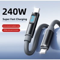 240W Type C to Type C Fast Super Charge Digital Display Cable USB C Data Cable For Iphone 15 16 17 Samsung Huawei Xiaomi