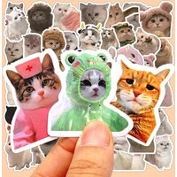 10/50/100pcs Funny Cute Cat Animals Sticker Decals Scrapbooking Notebook Luggage Laptop Skateboard Sticker Kid Toy Gifts Sticker