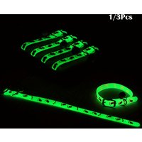1/3pcs Pet Glow-In-The-Dark Silicone Collar Cat Dog Luminous Collar Adjustable Cat Collar Night Safety Collar Random Color