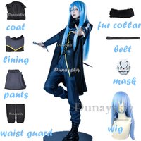Rimuru Tempest Cosplay Anime That Time I Got Reincarnated As A Slime Costume Halloween Uniform Trench Wig Mask Set