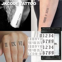 2 Pieces of Waterproof Semi-Permanent Tattoos, Hands, Arabic Numerals, Roman Numerals, Temporary Tattoos, Waterproof, Realistic Fake Tattoos, Plant Tattoos, Finger Tattoos, Magic Tattoos, Last 1-2
