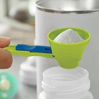 2 In 1 Sliding Measuring Scoop with Funnel Kitchen Spoons Funnel Scoop for Coffee Measuring Protein Powder Funnel for Coffee