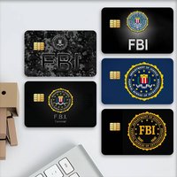 F-FBI Credit Card Stickers Skin For Bank Debit Decorative Protection Scratch-resistant Gift 4PCS
