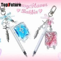 Harajuku Gothic Y2K Girl Women Men Halloween decorations Cosplay punk Blood Bag syringe Key Chain vampire diarles ornamen gift