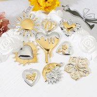 3pcs Stainless Steel Gold Heart Flower Sun Smiling Face Large Charms Pendant for DIY Jewelry Making Earring Necklace Accessories