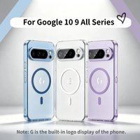 Anti-Yellowing Clear Magnetic PC+TPU Case for Google Pixel 10 9 A Pro XL Raised Camera Protect for Magsafe Wireless Charge Funda