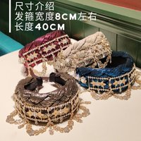 Hot-selling European and American Retro Diamond-studded Metal Interlocking Wide Headband - Luxury Party Headpiece