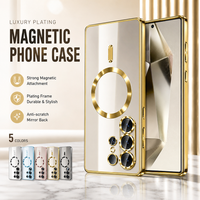 Luxury Plating Magnetic For Magsafe Case For Samsung Galaxy S26 S25 S24 Fe Ultra Plus Soft Transparent Silicone Cover s25U S26U