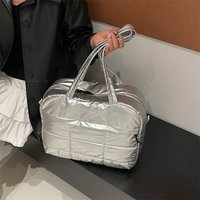 Quilted Solid Color Padded Travel Bag Portable Stylish Large Capacity Handbag for Women Sports Work & Everyday Use