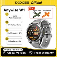 DOOGEE ANYWISE W1 Smart Watch 5ATM Water Resistance 178 Sports Modes Reminder Function Health Monitoring Dual-frequency GPS