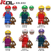 In-Stock Cute Cartoon Luigi Building Block Figures Desktop Ornaments Ideal For Anime Fans Collection