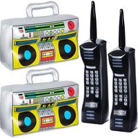 Inflatable Radio Boombox Inflatable Mobile Phone Props for 80s 90s Party Decorations Hip Hop Theme Birthdays Party Supplies