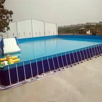 Large Above Ground Steel Wall Rectangular Metal Frame Swimming Pool Metal Frame Swimming Pool Hot Sale Water Park pool