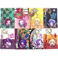 Demon Slayer Anime Acrylic Keychain with Cartoon Character's Katana Decoration Set for Hanging Cosplay Boys Girls Gift