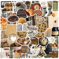 10/30/60pcs Vintage Cartoon Stickers Ins Style Cute Food Animal Graffiti Decals Decoration For Notebook Phone Guitar Fridge Toy