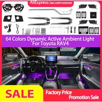 64 Colors Dynamic Active Ambient Light for Toyota RAV4, RAV4 Interior Lighting Upgrade