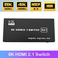 8K HDMI 2.1 5 in 1 out Switch Splitter 120Hz 5-port HDMI 4K 120Hz Splitter Switcher CEC 48gbps HDMI 2.1 Switch with remote HDR