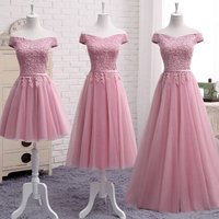 Pink Grey Champagne Sky Blue Evening Dresses Off The Shoulder Lace Appliqued Lace Up Back Vintage Formal Party Pageant Prom Gown