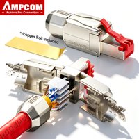 AMPCOM Tool Free RJ45 Plug CAT8 CAT7 CAT6A CAT6 Zinc-Alloy STP 40Gb 2000Mhz RJ45 Connector for 22-26AWG Cable 2Pcs-pack