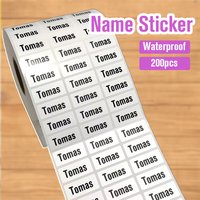 Name Tag Sticker Custom Kawaii Waterproof Adhesive Stationery Decals Personalize First Name Label for Children School Bottle